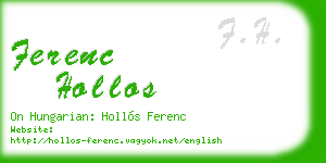 ferenc hollos business card